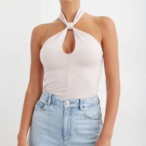 DYNAMITE- Top Bare Halter Neck With Keyhole- Size XS